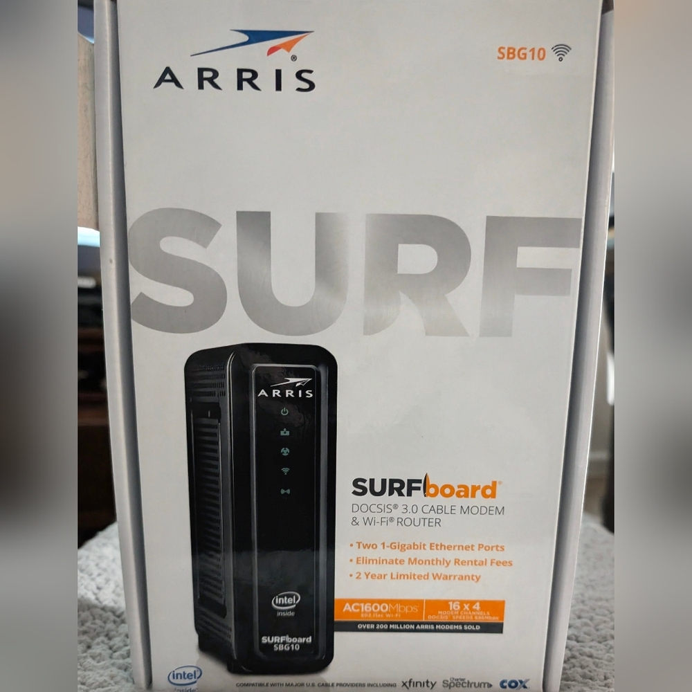 SBG10 SURFboard® DOCSIS® 3.0 Cable Modem & Wi-Fi® RouterWith